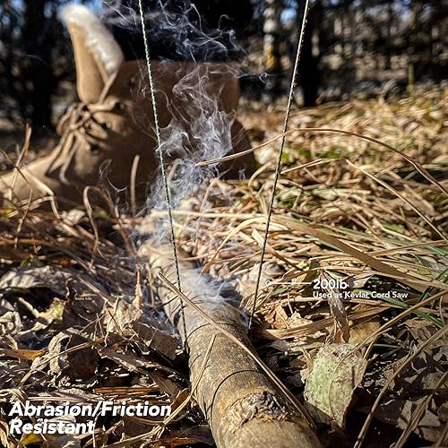 Miniatura 5 de emma kites Cuerda de Kevlar trenzada verde camuflaje, rojo, azul, 200 libras  1050 libras, cuerda táctica resistente a la abrasiónllama, línea de