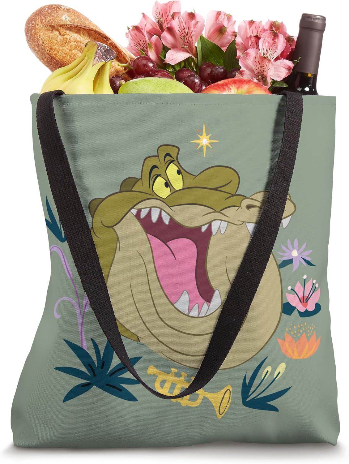 Disney Princess and the Frog Louis Gator Big Face Costume Tote Bag