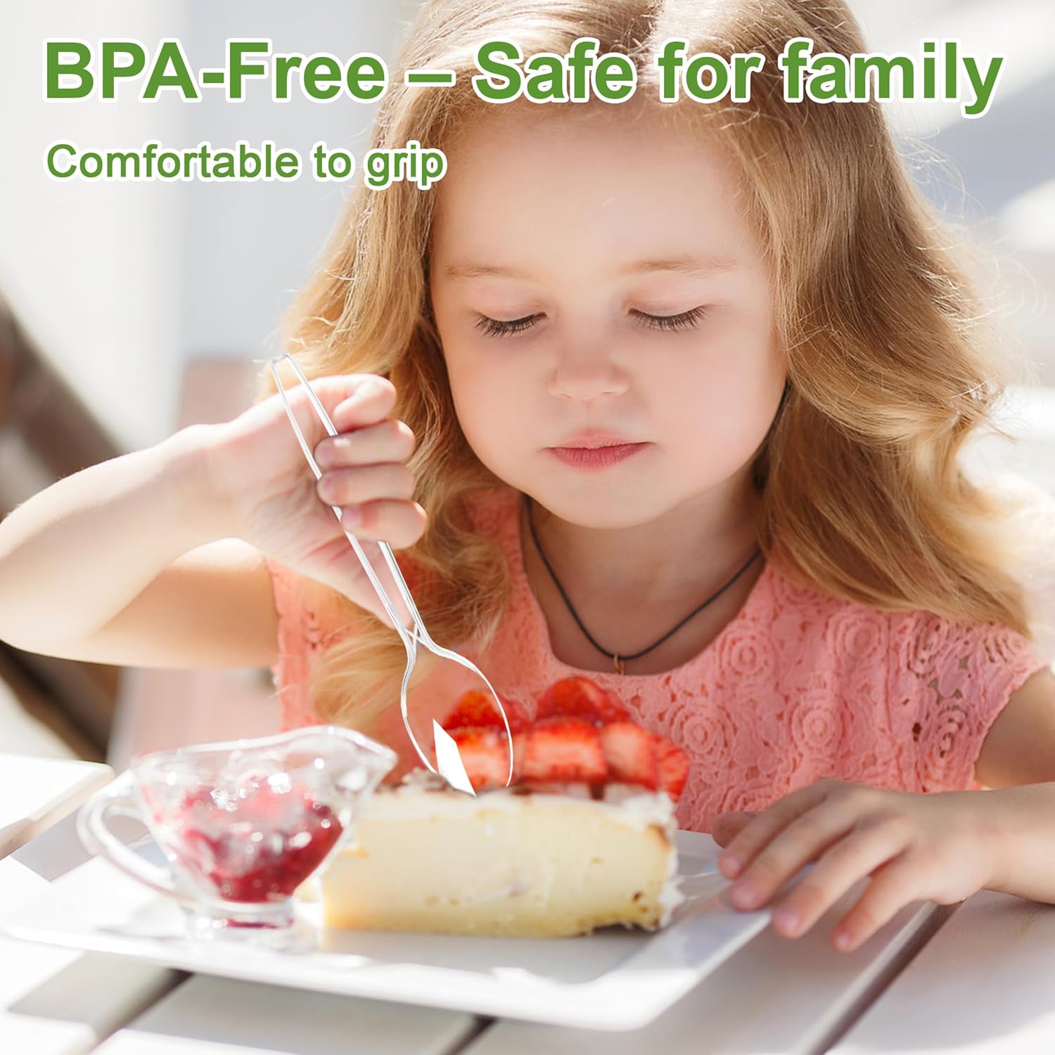 Pleafind 360 Count Plastic Silverware - 7 Inch Heavy Duty, Food Grade Plastic Utensils Set for Family Gatherings, Picnics & Everyday Use, Disposable Silverware with 120 Forks, Spoons and Knives - Image 4