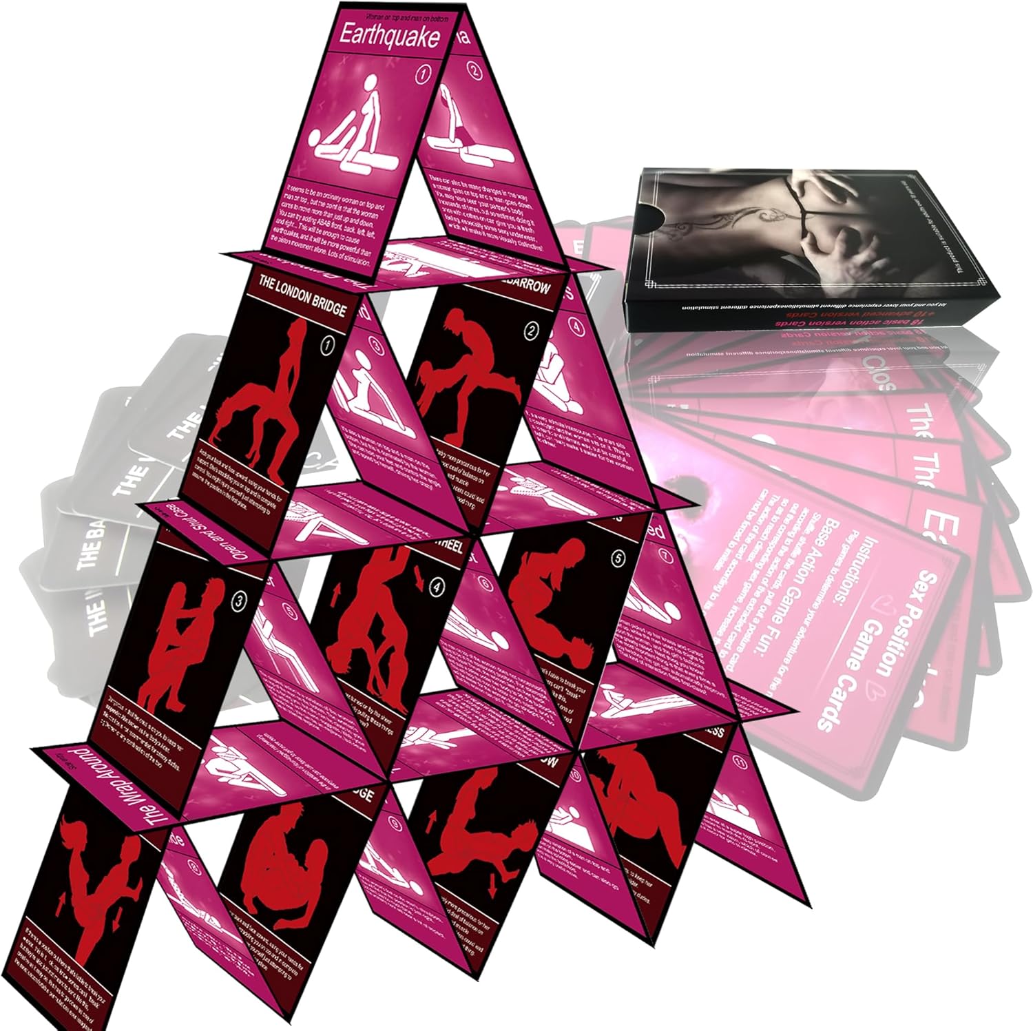 BDSM kit Sex Toys Bondage Restraints Set,Anal Butt Plug Toys and Adjustable Handcuffs Collar Ankle Cuff Blindfold,Sex Things for Couples Kinky and Couple Sex Toys for Games Card.