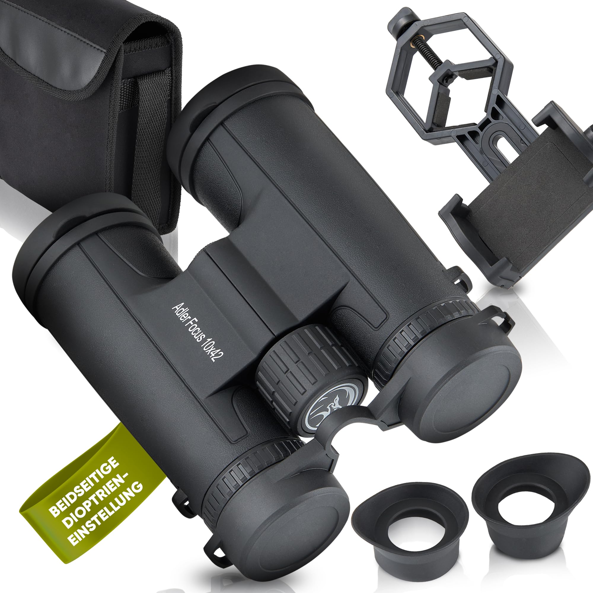 Binoculars 10 x 42 for Adults, Eagle Eye Technology, 18 mm HD Eyecup, BAK4+FMC, Field Picker, for Glasses Wearers, Travel, Hiking, Hunting, Bird Watching