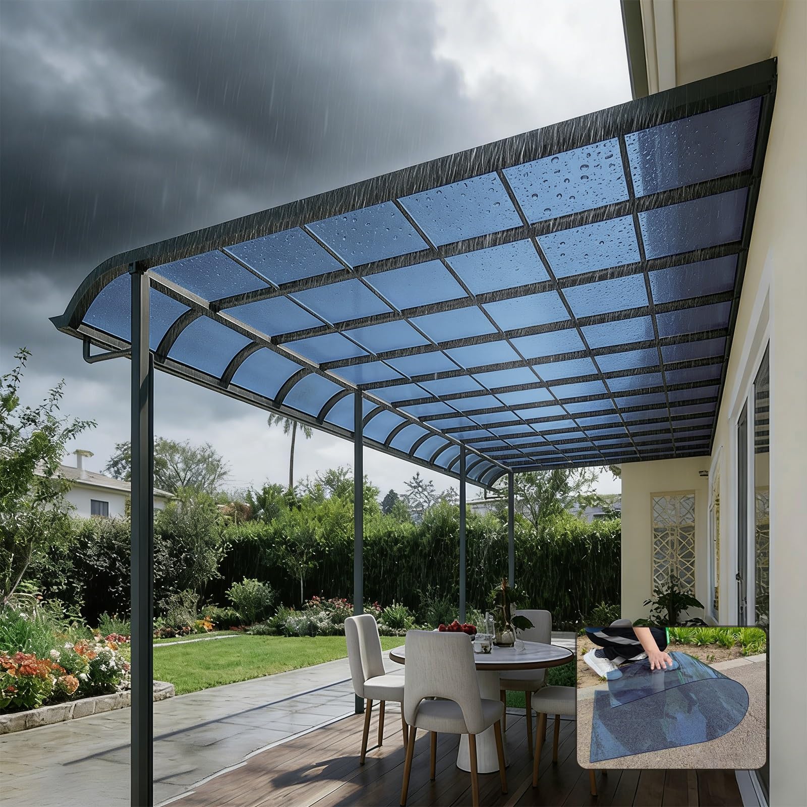 Panneaux de serre en acrylique transparent anti-UV pour toiture extérieure