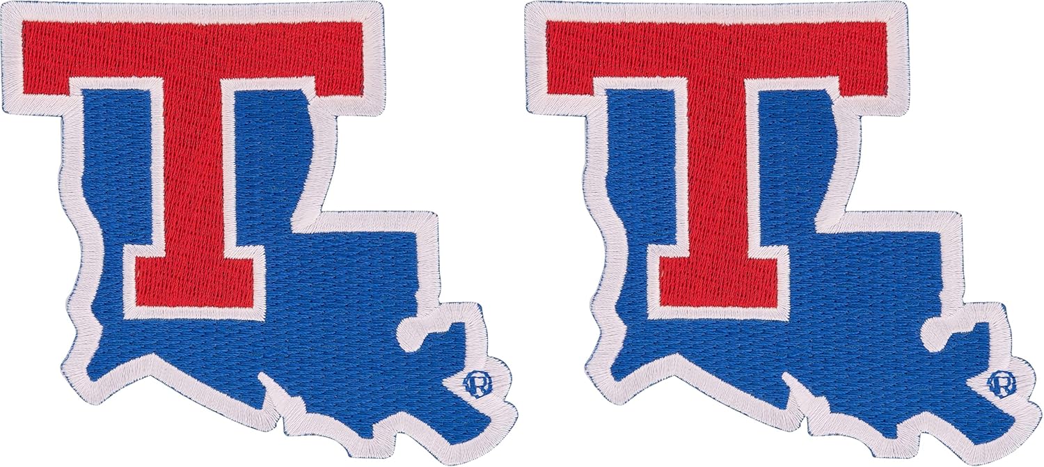 Desert Cactus Louisiana Tech Patch – Embroidered Iron On/Sew On Applique for Blazers, Jackets, Backpacks, Bags, Hats & Tactical Gear – (Patch - Design A) (Pack of 2)