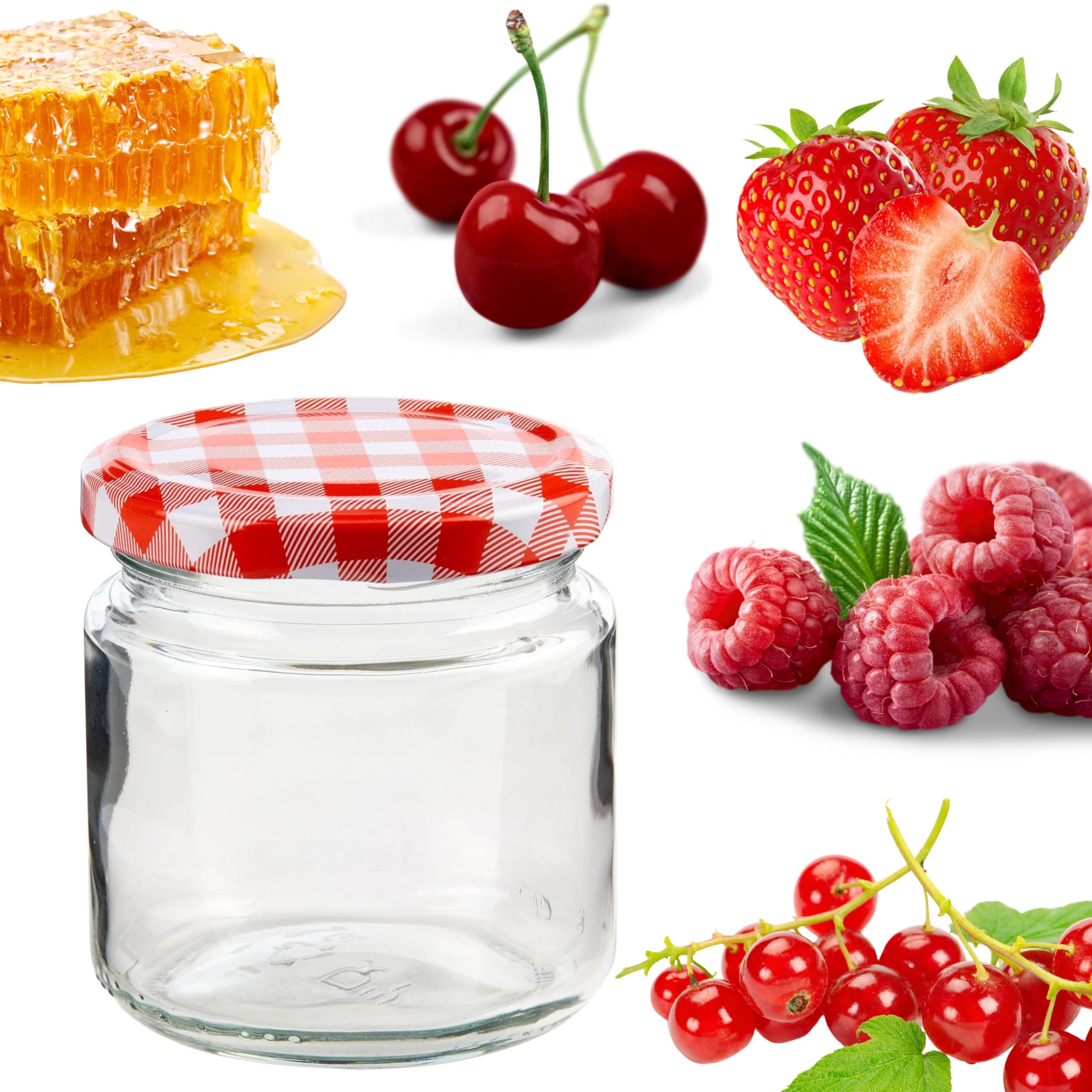 30er Set Einmachgläser mit Deckel 210ml kleine Marmeladengläser mit Etiketten