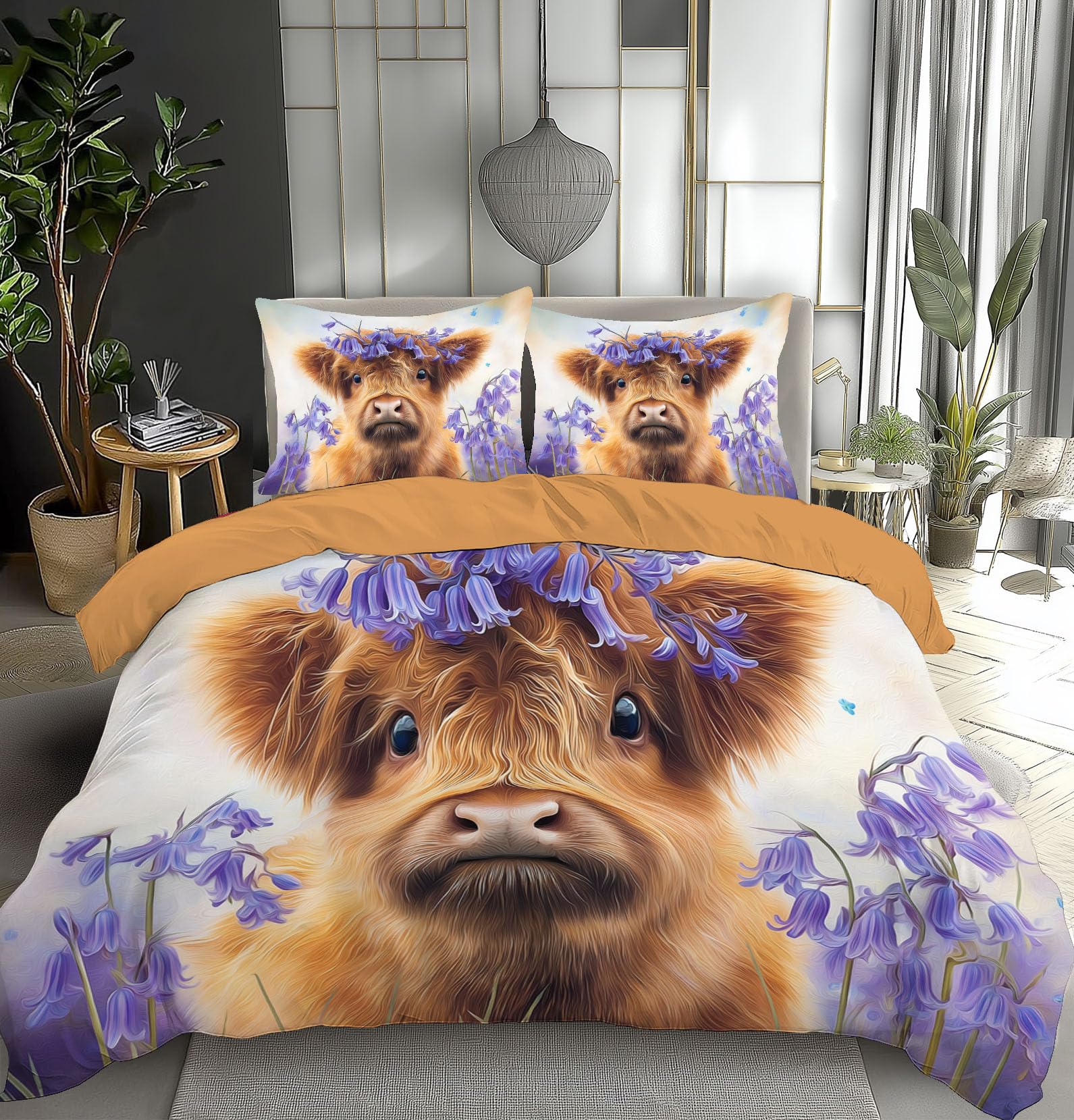 Housse de Couette 140x200 Bovins Highlands pour des Nuits Douces et Réconfortantes