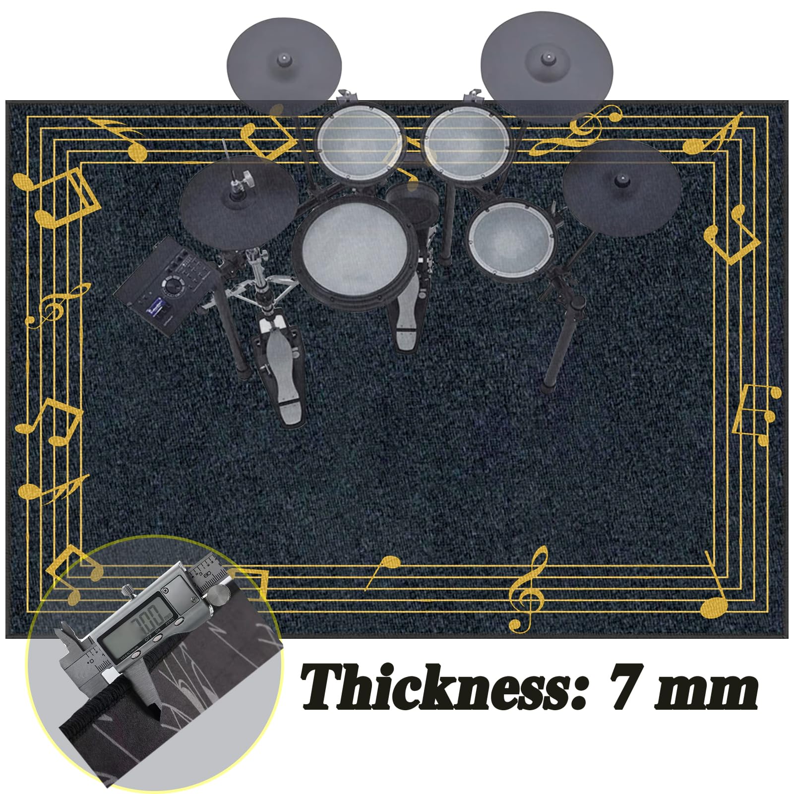 Bęben Dywan Dźwiękoszczelna Mata do baterii Elektroniczna Bateria Bateria Dywaniki Dywaniki Pump Box Antypoślizgowe Maty Bębnowe Maty Wodne 140 x 90 cm