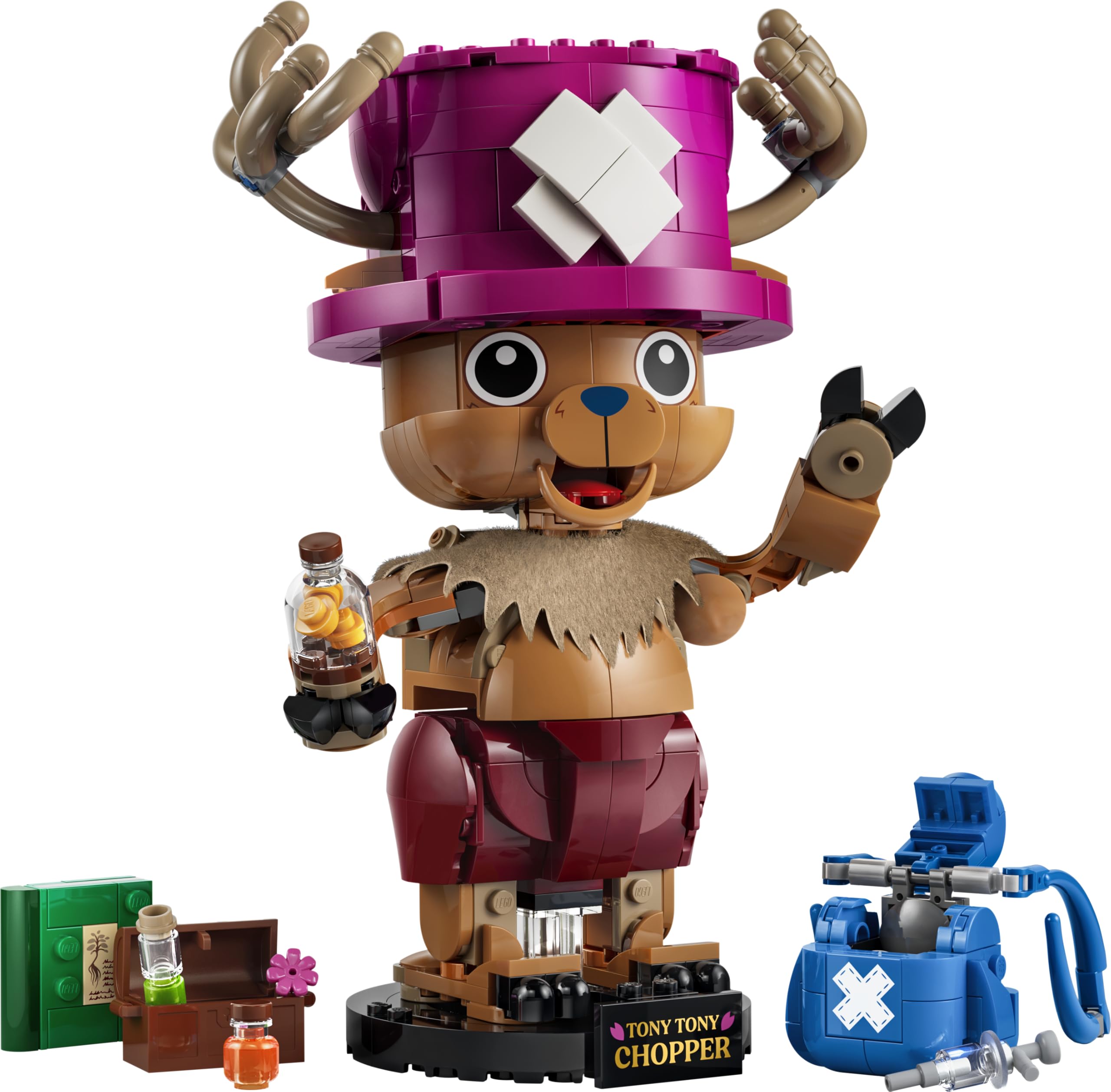 LEGO ONE PIECE Tony Tony Chopper - Sammelfigur mit Zubehör inkl. Rumble Ball - Niedliche DIY Deko für Schreibtisch oder Schlafzimmer - Geschenk für Jungen, Mädchen und Fans ab 9 Jahren - 75643
