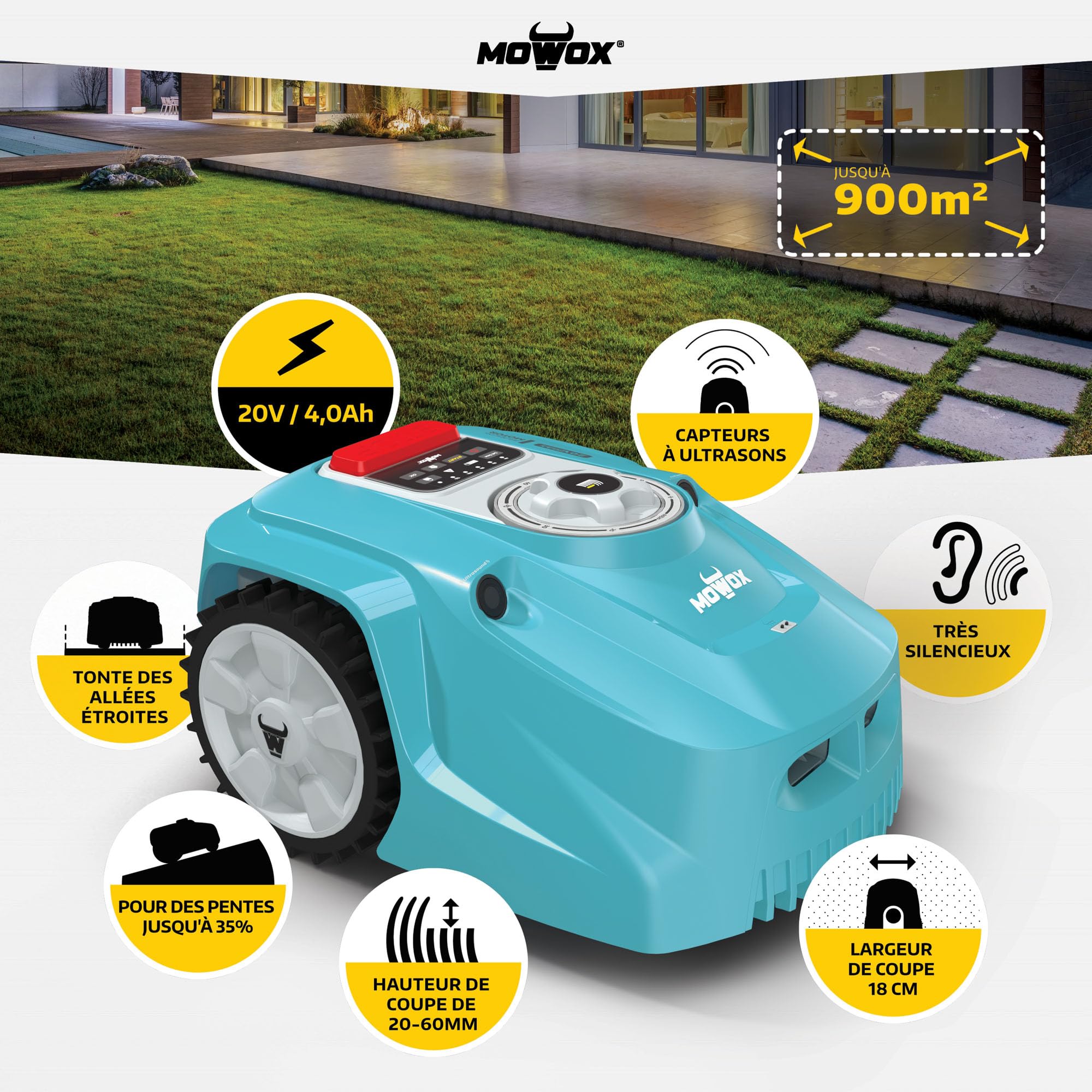 Mowox RM 900 WIU-SC - Robot Tondeuse Mowox 28V/4 — vue 2