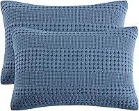 Vista 56 de PHF Fundas de almohada con tejido de gofre de 24" x 24", paquete de 2, funda de almohada cuadrada 100% algodón para decoración de ropa de cama, sin