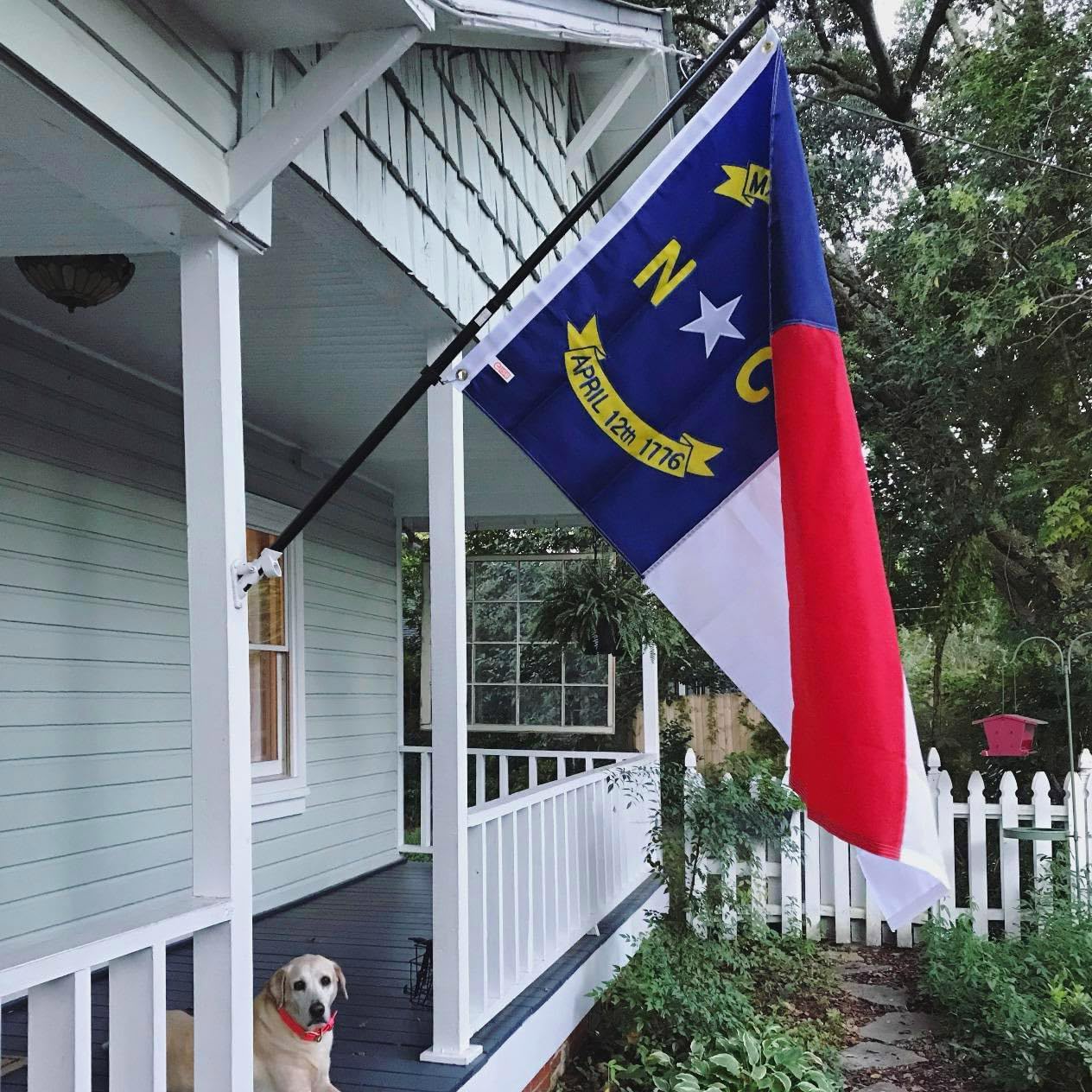 Jayus Double Sided North Canrolina Sates Flags 3x5 FT Outdoor Made in USA- Vivid Colors 3Ply NC Canrolina Flags Banners- Heavy Duty 100% Polyester with 2 Brass Grommets