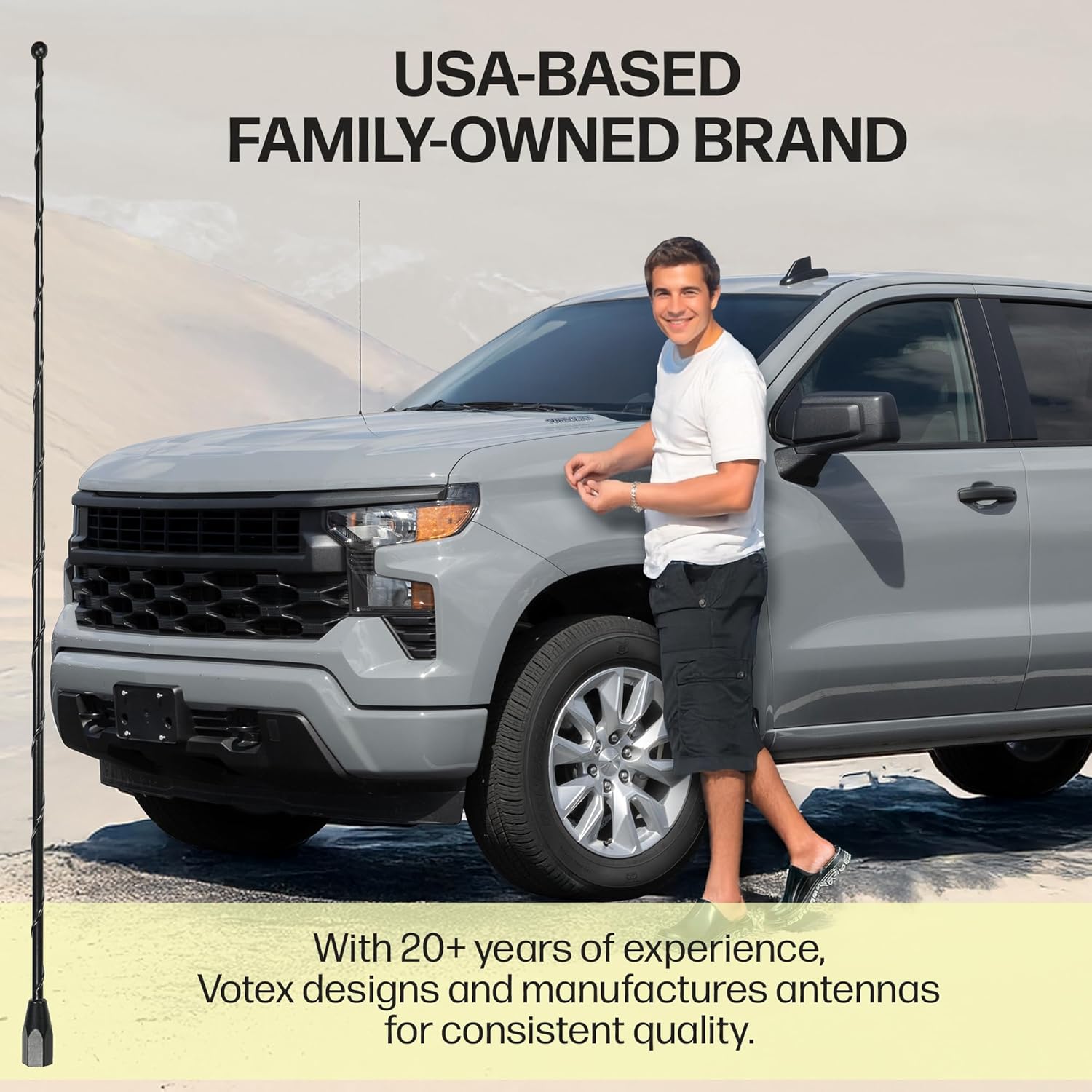 AntennaMastsRus - 31 Inch Black Antenna Mast fits Toyota Celica, FJ Cruiser, Highlander, MR2, RAV4, Sequoia, Sienna, Tacoma, Tundra, T100, 4 Runner Spring Steel