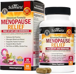 Herbal Menopause Relief for Women - Menopause Support for Mood & Hormone Balance with Milk Thistle Chasteberry Black Cohosh Red Clover - Menopause Supplements for Women - 60 Veggie Capsules