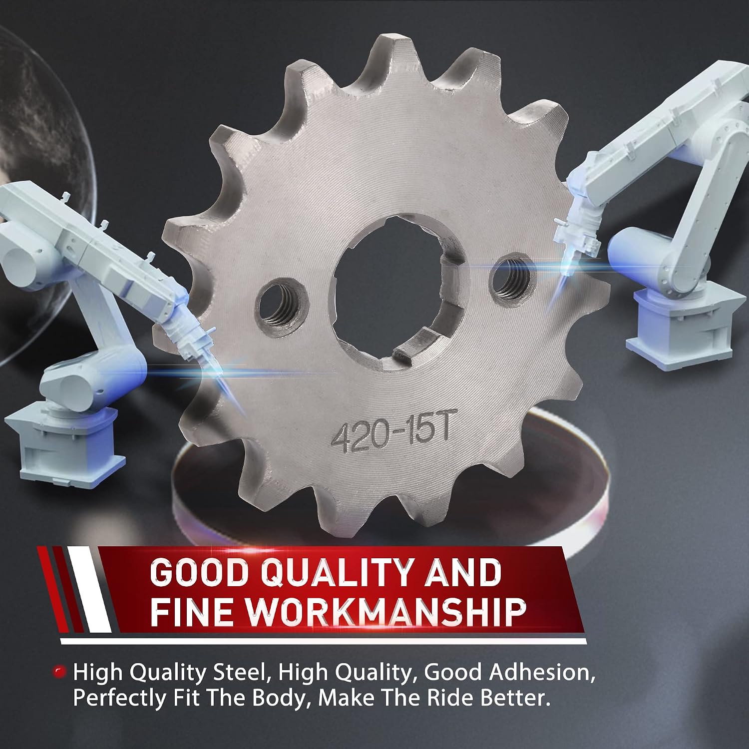WOOSTAR Motorcycle 420-15T Front Sprocket 20mm Replacement for 50cc 70cc 90cc 110cc 125cc Dirt Pit Bike Mini Bike ATV 4 Wheeler Moped