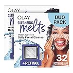 Olay Face Wash, Retinol Cleansing Melts, Fragrance-Free, Daily Use Gentle Cleanser, For All Skin Types, Travel Size, Water-Activated to Clean, Tone, and Refresh, 64ct (2 Pack x 32ct)