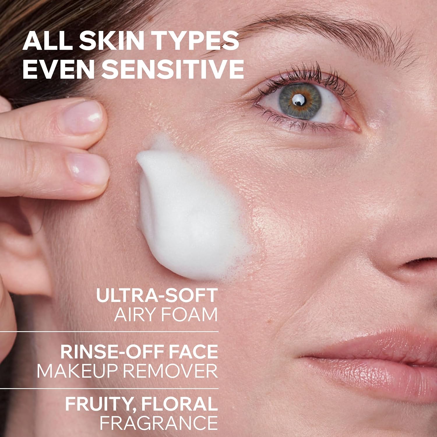 Uriage Face Cleanser & Make-Up Remover With Edelweiss, Ultra-Soft Airy Foam, Rinse-Off Cleanser, Perfectly Removes Make-Up, Leaves Skin Soft, Floral Fragrance, Soap-Free, Physiological Ph - Image 3