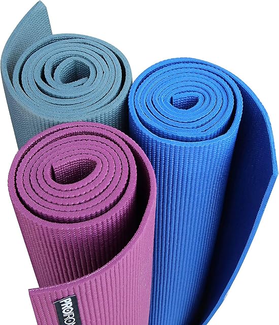 PROIRON Yoga Mat Exercise Mat with Free Travel Carry Bag for Home Gym Fitness 3.5mm or 6mm thick in Blue, Dark Green, Purple