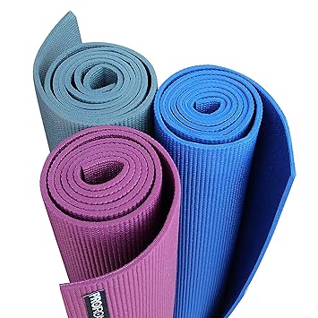 PROIRON PVC Yoga Mat - 173�61�0.6cm BLUE Exercise Mat with Free Travel Carry Bag for Home Gym Fitness 6mm