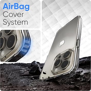 Minesk iPhone 15 Pro Max ile Uyumlu Crystal Clear (Ultra Şeffaf Silikon) Kılıf Arkası Sert Polikarbonat Kenarları Yumuşak TPU Darbe Emici iç Hava Yastığı Destekli Kapak (15 Pro Max)