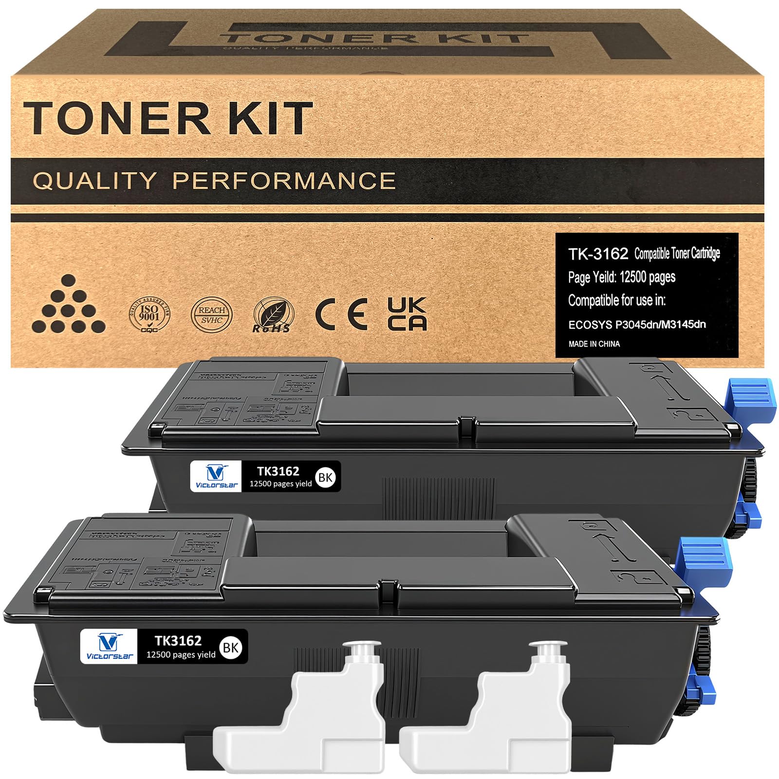 TK3162 TK-3162 1T02T90US0 Compatible Toner Cartridges 12500 Pages 2 Black for Kyocera ECOSYS M3645idn M3145idn P3045dn P3050dn P3055dn P3060dn P3150dn