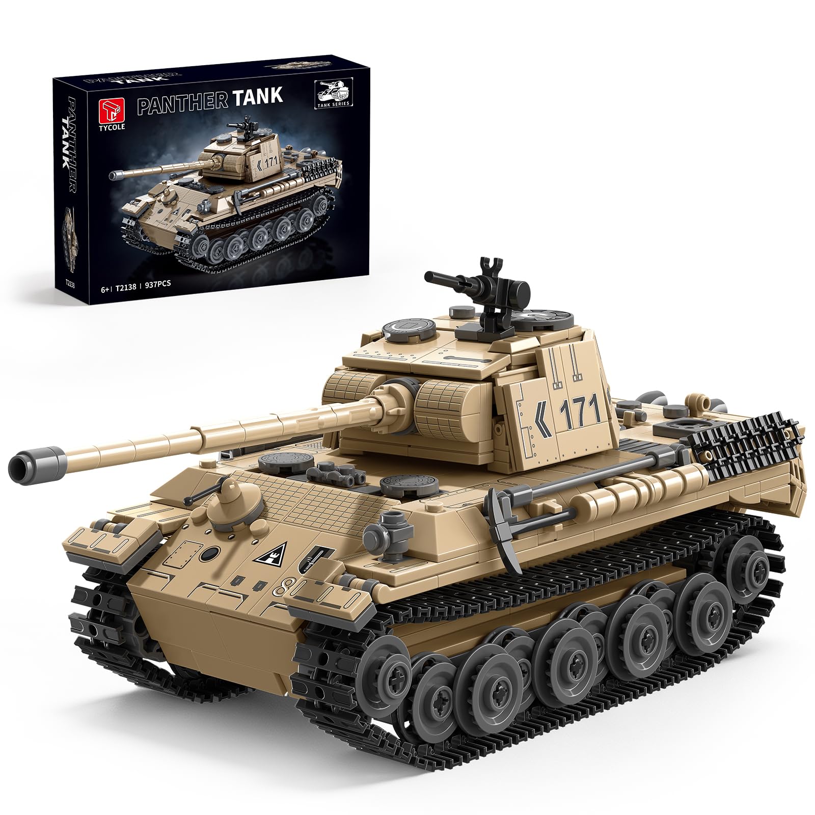 TYCOLE Leopard Serbatoio Militare Costruzioni Set 937 Pezzi WW2 Carro Armato Modello Collezione Regalo Compleanno Natale Bambini 8 Anni Bambini Bambine Adulti