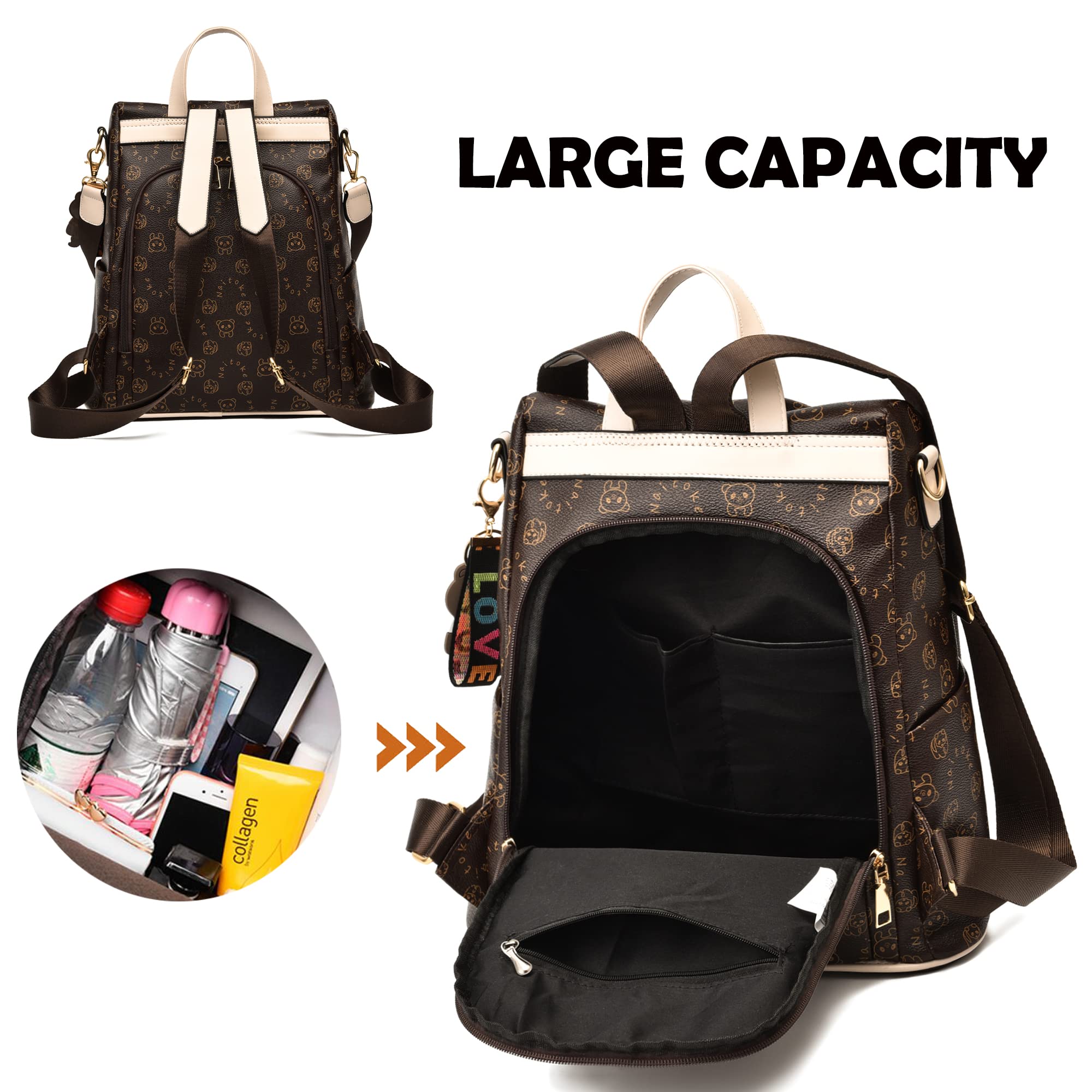 shepretty Zaino Donna Borsa Tracolla Zainetto impermeabile.