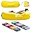 Nevlers Yellow Inflatable Lounger | 210T Polyester Air Couch | No-Pump Blow Up Chair | Inflatable Chair w/ 450lbs. Cap., Pockets & Matching Bag | for Use as Outdoor Inflatable Couch for Adults & Kids