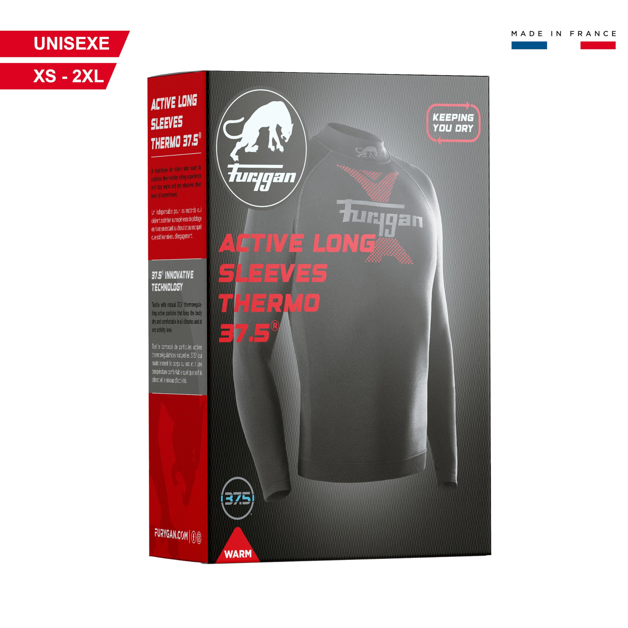 Furygan Active Long Sleeves Technisches Kleidungsstück mit 37.5® Thermoregulationstechnologie & Active Long Sleeves Thermo 37.5® - Technische Winterbekleidung - Nahtlose Atmungsaktivität und Wärme