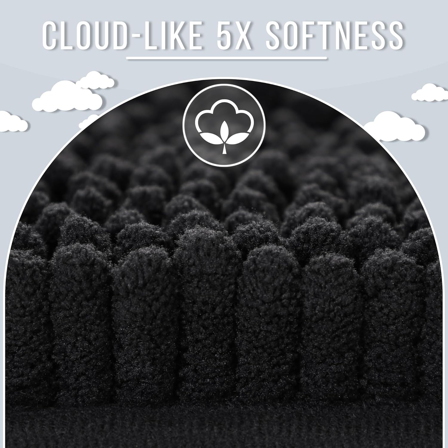 Yimobra Bathroom Runner Rug, 70 x 24, Long Bathroom Rugs Large Bath Mat, Soft Super Absorbent and Thick, Non-Slip, Machine Washable, Carpets for Home, Nursery, Bed and Living Room, Black