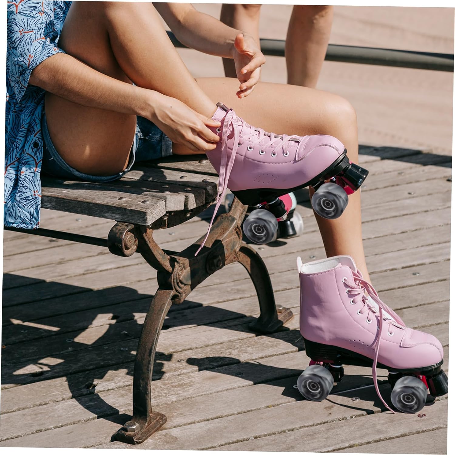 BESPORTBLE Roller Skate Wheels 4pcs Black and White Pu Non-light up Mixed Color Quad Wheels with Bearings for Outdoor and Indoor Roller Skating Accessories Random Color
