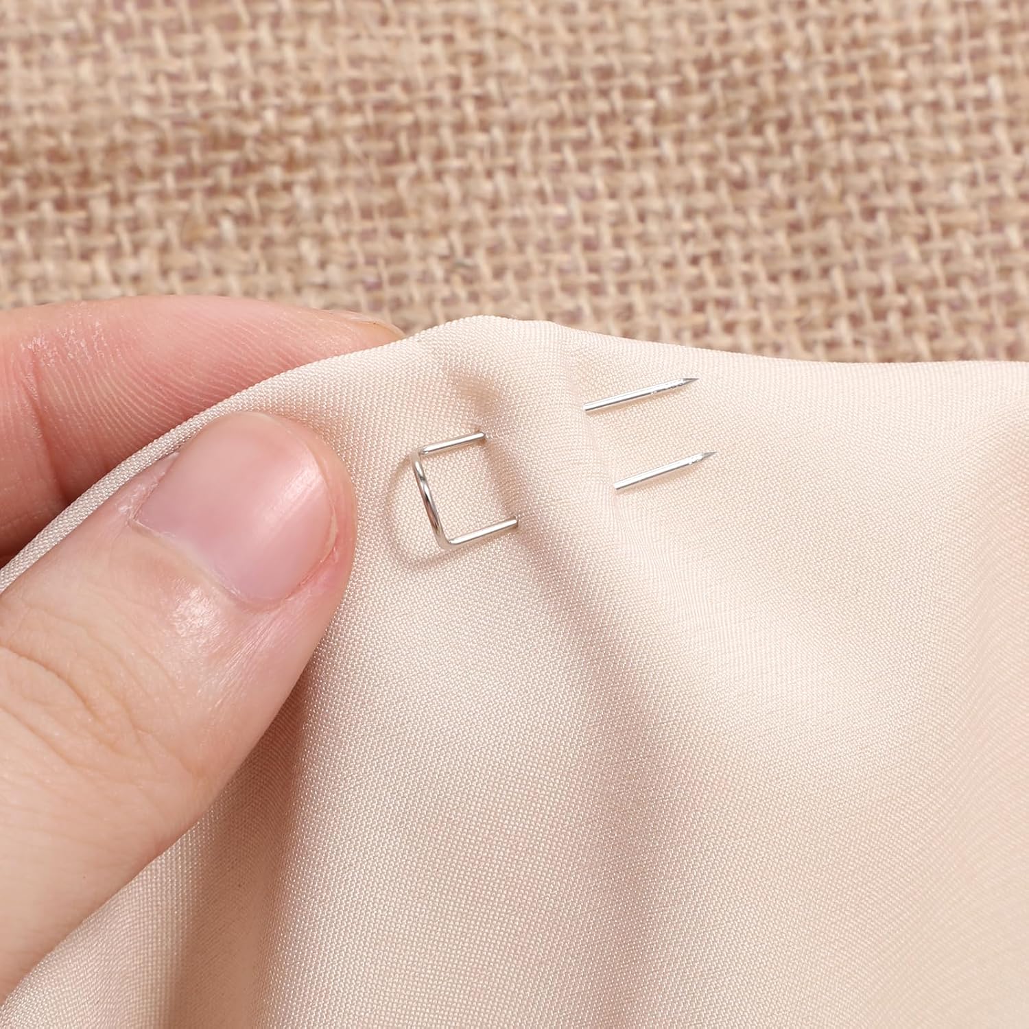 100 Pcs Fork Pins Sewing U-Pins Stainless Steel Needlecrafts Double Blocking Pin Multipurpose U Shaped Straight Pin for Crafts Sewing Quilting Jewelry Display 0.9in