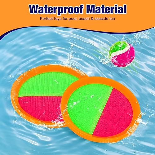 Vista 12 de Juguetes al aire libre para niños, juego de tirar y atrapar, patio exterior, campamento, playa, piscina, juegos para niños y niñas de 3, 4, 5, 6, 7