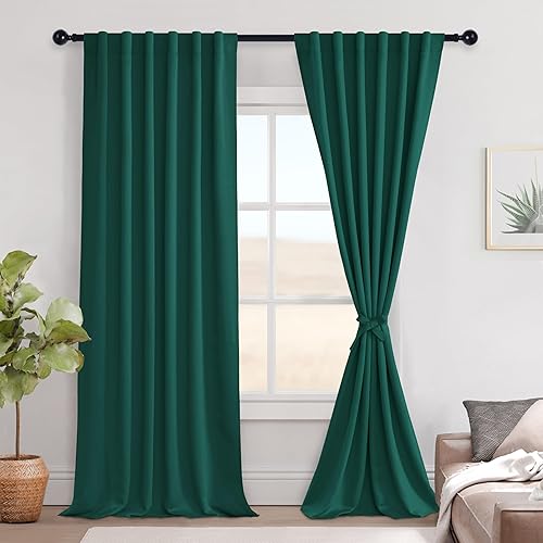 Miniatura 102 de Hiasan Cortinas opacas blancas extra anchas para dormitorio, cortinas opacas térmicas extra anchas de 72 pulgadas de largo, con pestaña trasera,