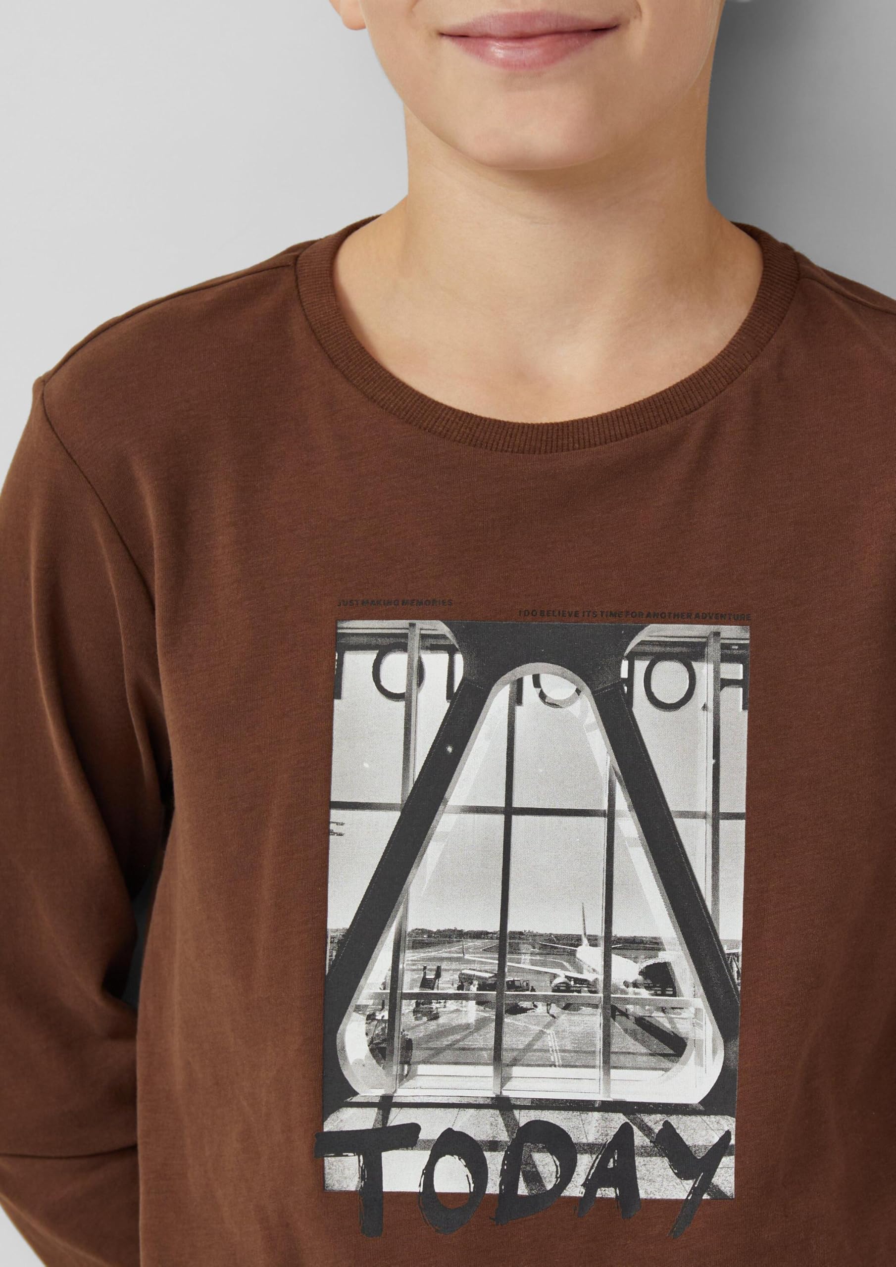 s.Oliver Langarm-Jersey-Shirt mit Frontprint