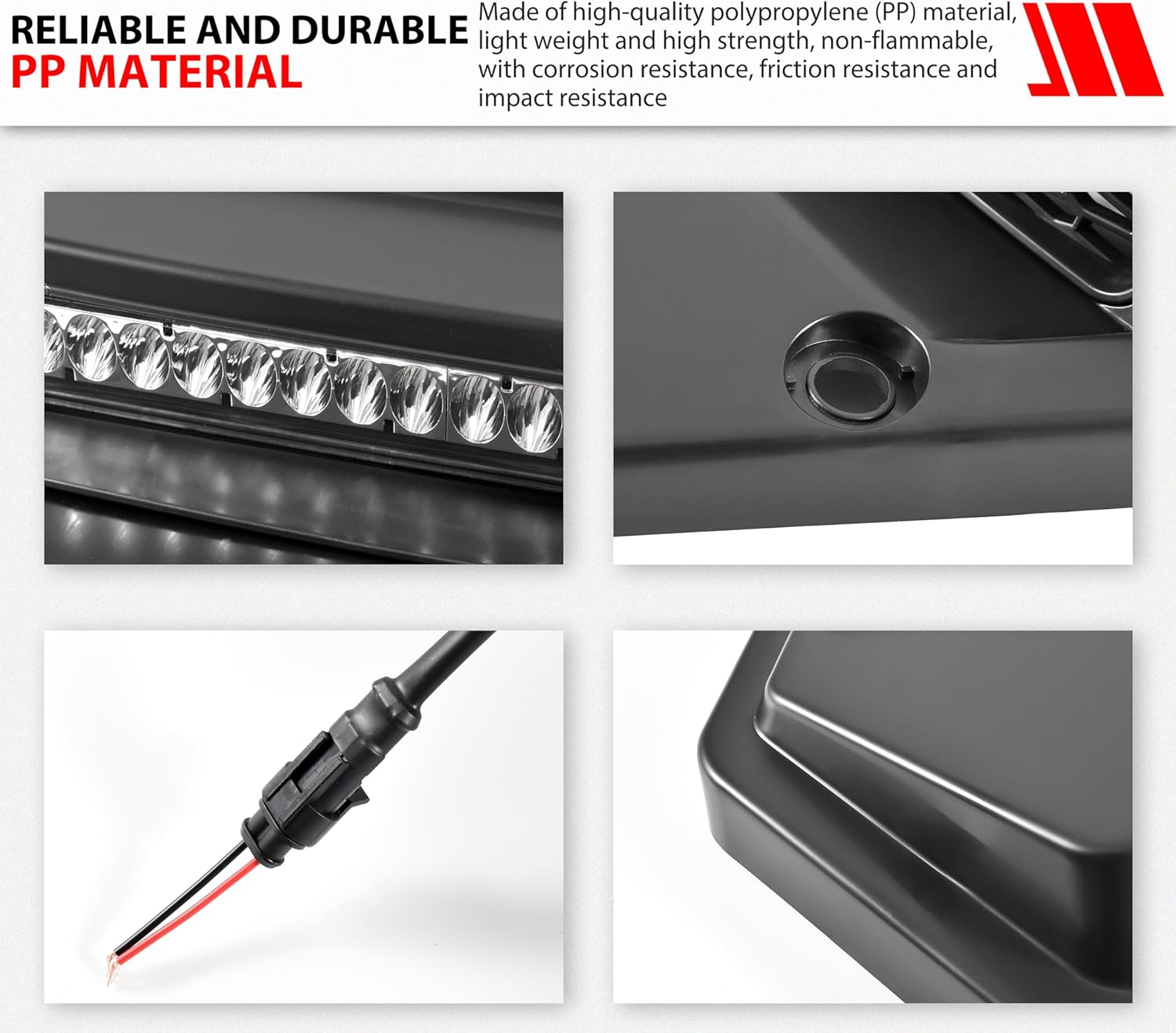 SAUTVS Sport Hood Scoop with LED Spotlight for CFMOTO ZFORCE 950 20-24, Sporty Front Hood Cover with Auxiliary Light Kit for CFMOTO ZFORCE 950 H.O. EX Sport 2020-2024 Accessories