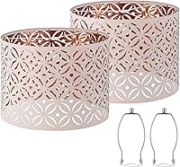 Vista 8 de Juego de 2 pantallas medianas para lámparas de mesa/de pie, pantallas de tambor de tela altas y medianas, 13" superior x 11" inferior x 10