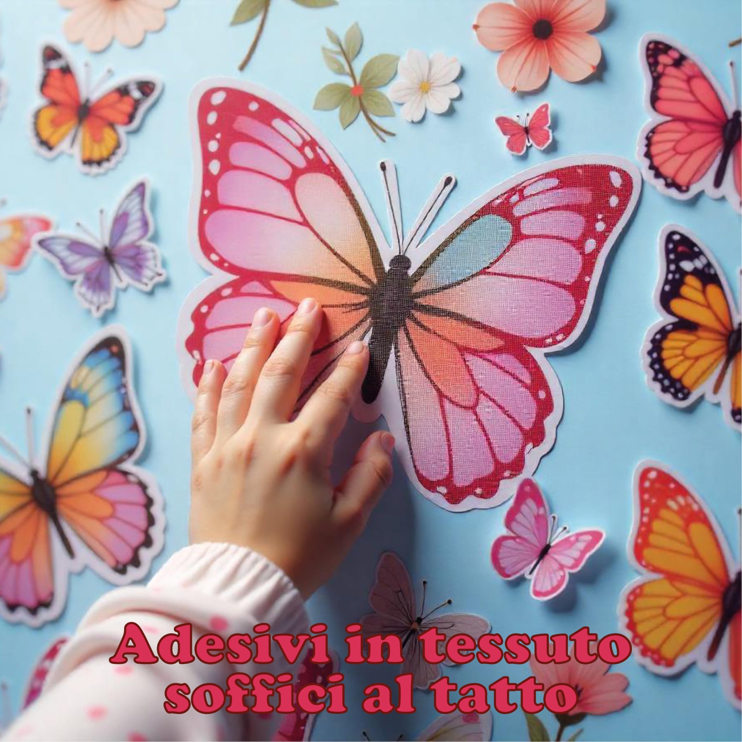 Adesivi Murali Effetto Tessuto Per Bambini - EcoTessuto Riposizionabile, Bosco, 120x30cm