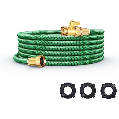 Non-Expandable Garden Hose 25ft, Flexible Water Hose with High-Density Fabric & Leak-Proof Metal Interface, Kink Resistant Wearproof Water Pipe for Gardening, Car Wash, Lawn, Yard