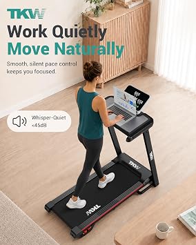Folding Treadmill with Incline, 3.5HP Quiet Foldable Treadmills for Home 300 lb Capacity, Portable Treadmill Machine with Pulse Sensor and Bluetooth Speaker,7.6 MPH,App,Wide Belt,Space-Saving Design