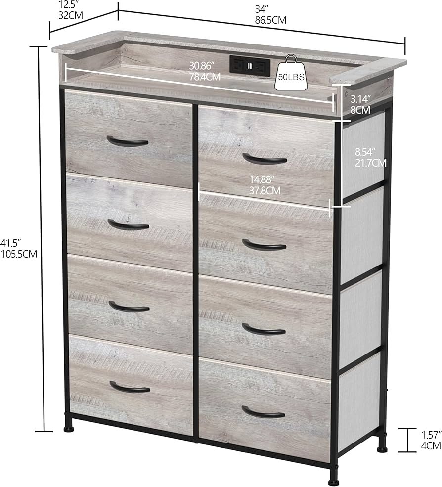 Amazon.com: Welfuturer Dresser for Bedroom with Charing Station