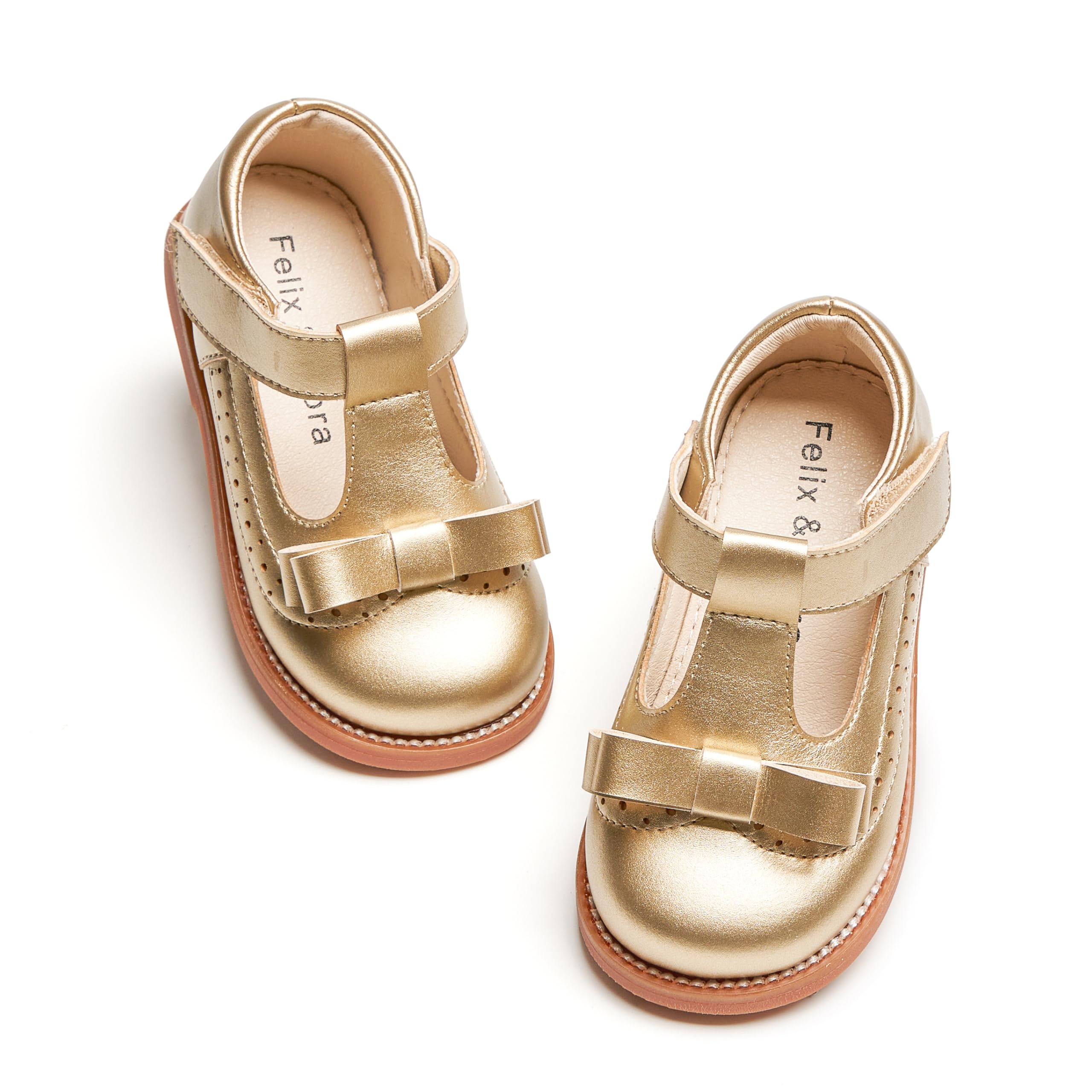 Felix &amp; Flora Toddler Little Girl Princess Dress Shoes-Mary Jane Flats for Girl Party School Shoes