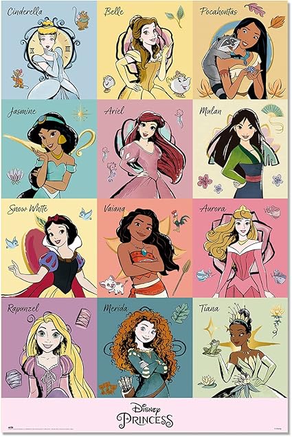 Grupo Erik Poster Disney Princesas - Poster Princesas Disney - Laminas decorativas 61x91,5cm a todo color | Posters para