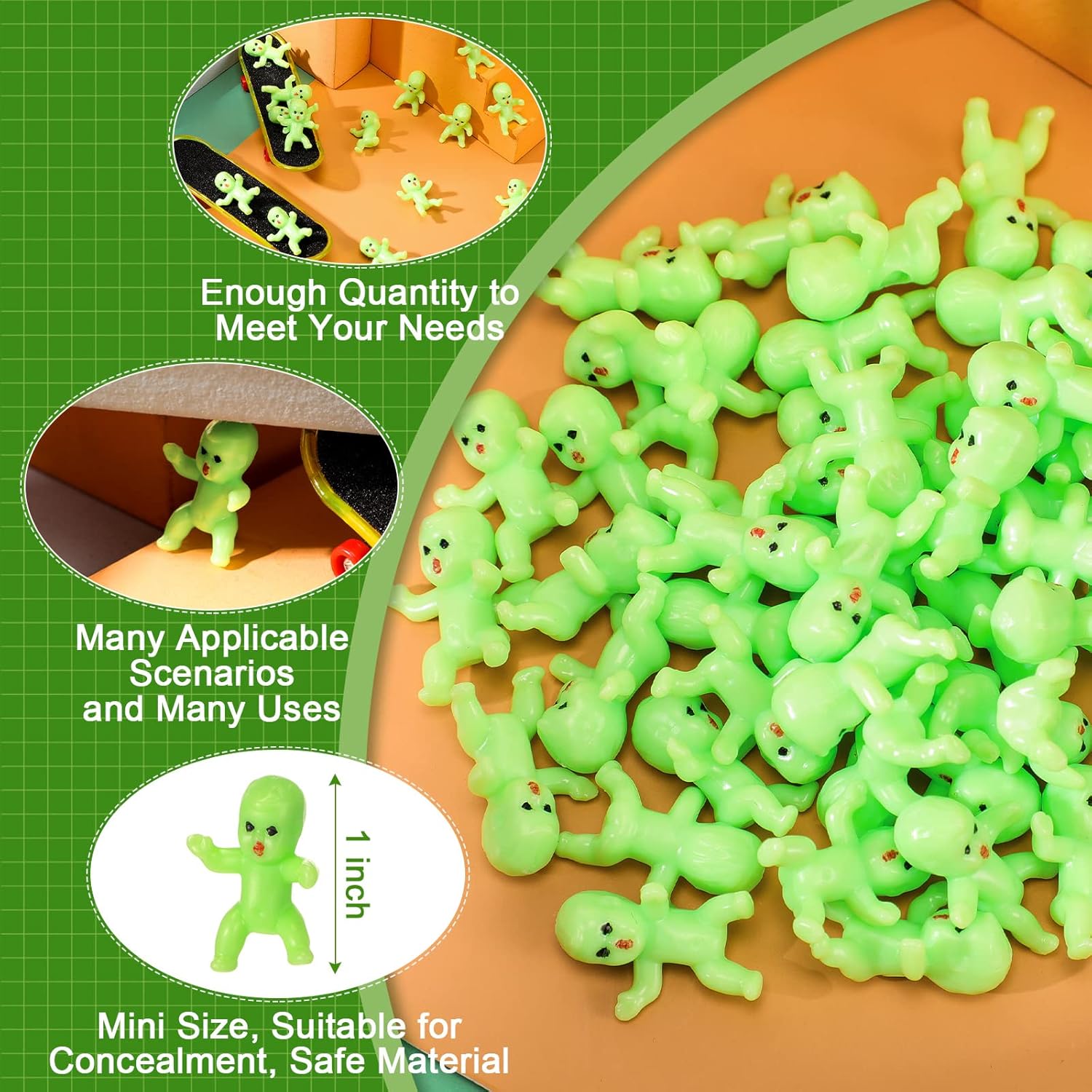 Chalyna 150 Pcs Mini Plastic Babies 1 Inch Baby Doll for Home Prank Game Micro Landscape Aquarium Dollhouse Ornament DIY Terrarium and Handmade School Project Accessories (Babies Style) - Image 3