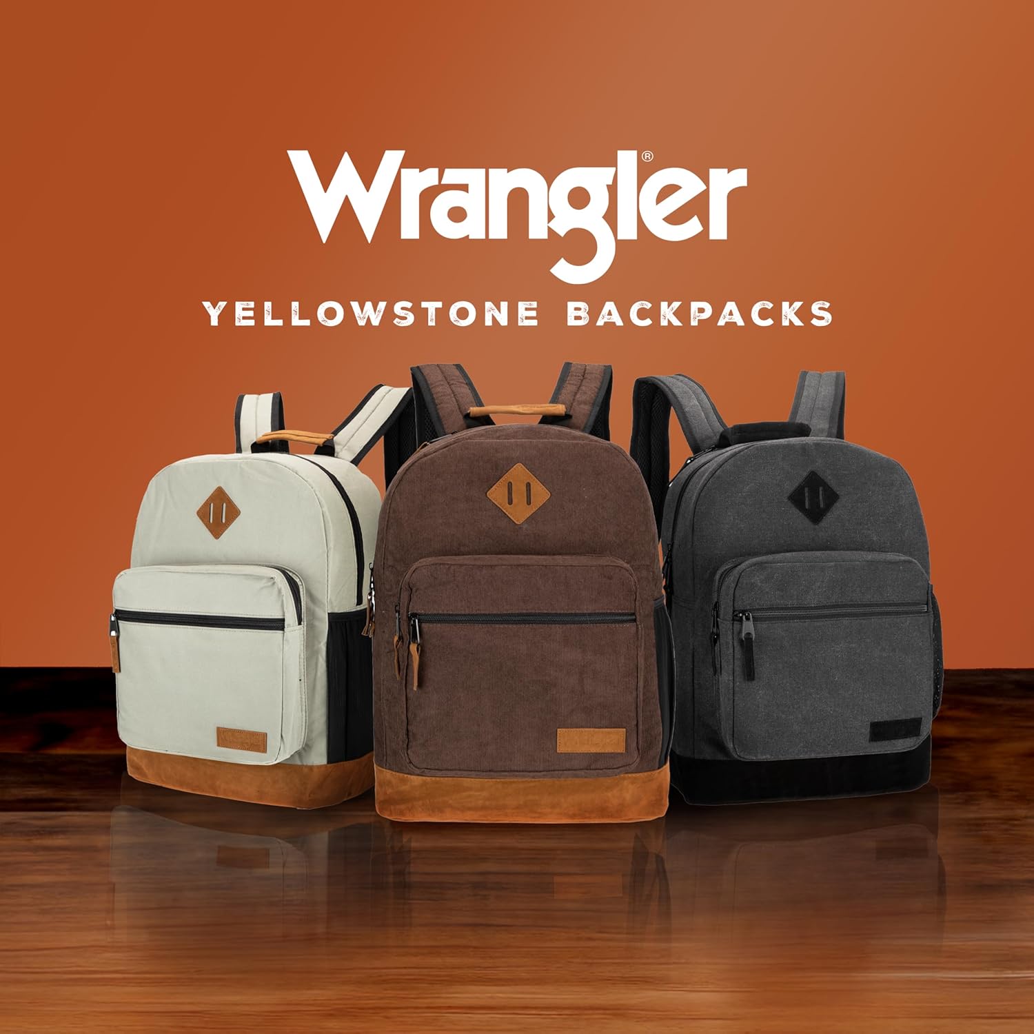 Wrangler Yellowstone Sturdy Backpack for Travel Classic Logo Water Resistant Casual Daypack for Travel with Padded Laptop Notebook Sleeve (Dark Gray) - Image 6