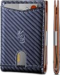 KS Mens Wallet Airtag or Standard Use,Slim Leather Wallet Money Clip Gift for Men 11 Cards RFID Blocking