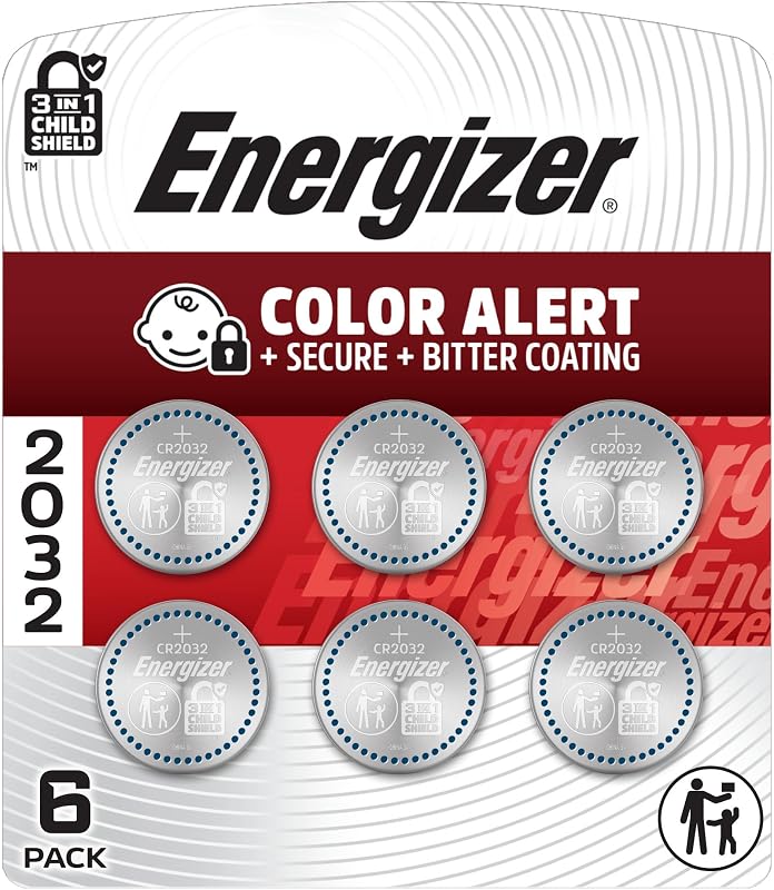 Energizer 2032 Batteries (6 Pack), 3V Lithium Coin Batteries | Compatible with Apple AirTag and Tile Pro Devices, Key Fobs, Watches and remotes, CR2032 battery for car remote key