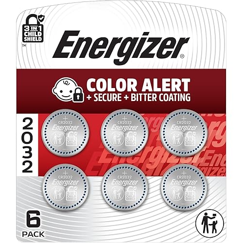 Energizer 2032 Batteries (6 Pack), 3V Lithium Coin Batteries