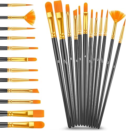 Vista 39 de Caliart Juego de pintura acrílica con 12 pinceles, 24 colores (4.1 fl oz, 4 onzas), pinturas artísticas para artistas, niños, estudiantes, Varios