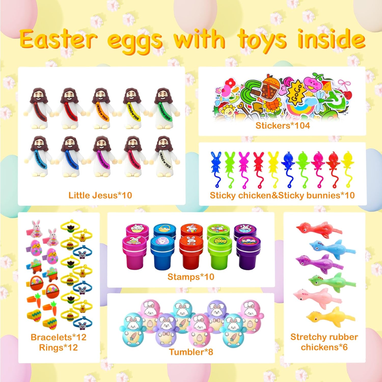 306 Pcs Bulk Prefilled Easter Eggs with Toys inside – Filled Eggs for Basket Stuffers, Hunt, Party Favors, Egg Fillers for Kids Toddlers Boys Girls
