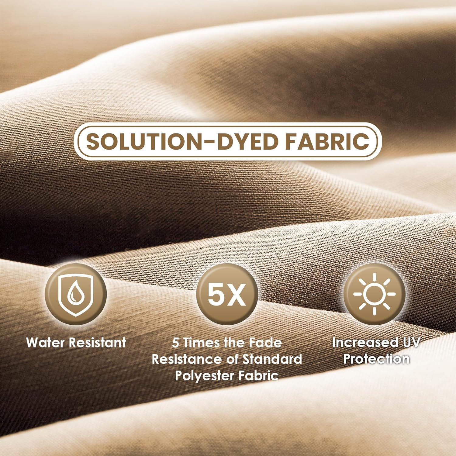 Sun-Ray 9' Round Patio Umbrella with Push-Button Tilt and Hand Crank Lift System, Market Umbrella for Porch, Deck, and Patio