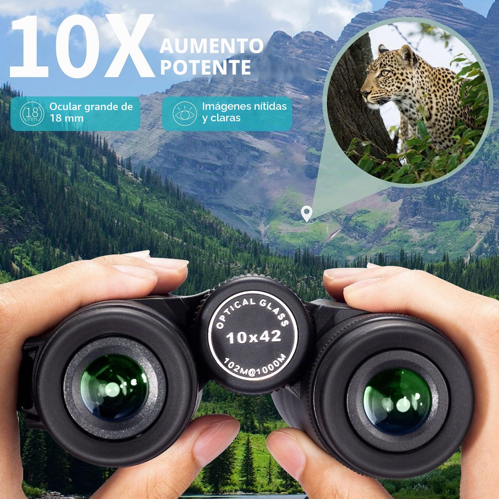 Gosky 1042 B - Prismáticos 10x42 para observación de Aves, Estrellas, paisajes, Viajes, Caza, conciertos, Deportes y Juegos al Aire Libre